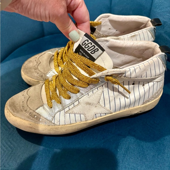 Pinstripe Baseball Golden Goose Midstar size 6 - Picture 1 of 9